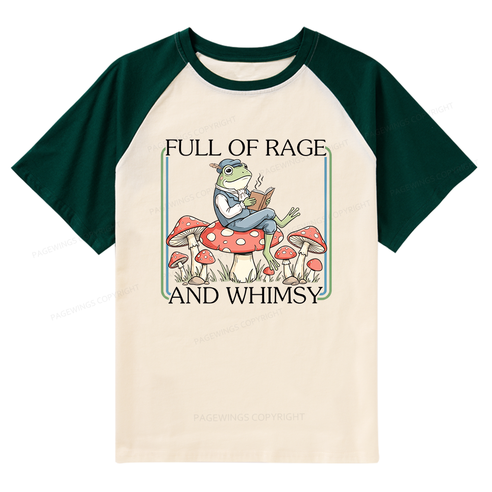 Pagewings Full Of Rage and Whimsy Raglan T-shirt