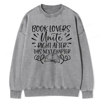 Pagewings Book Lovers Unite Unisex Washed Sweatshirt