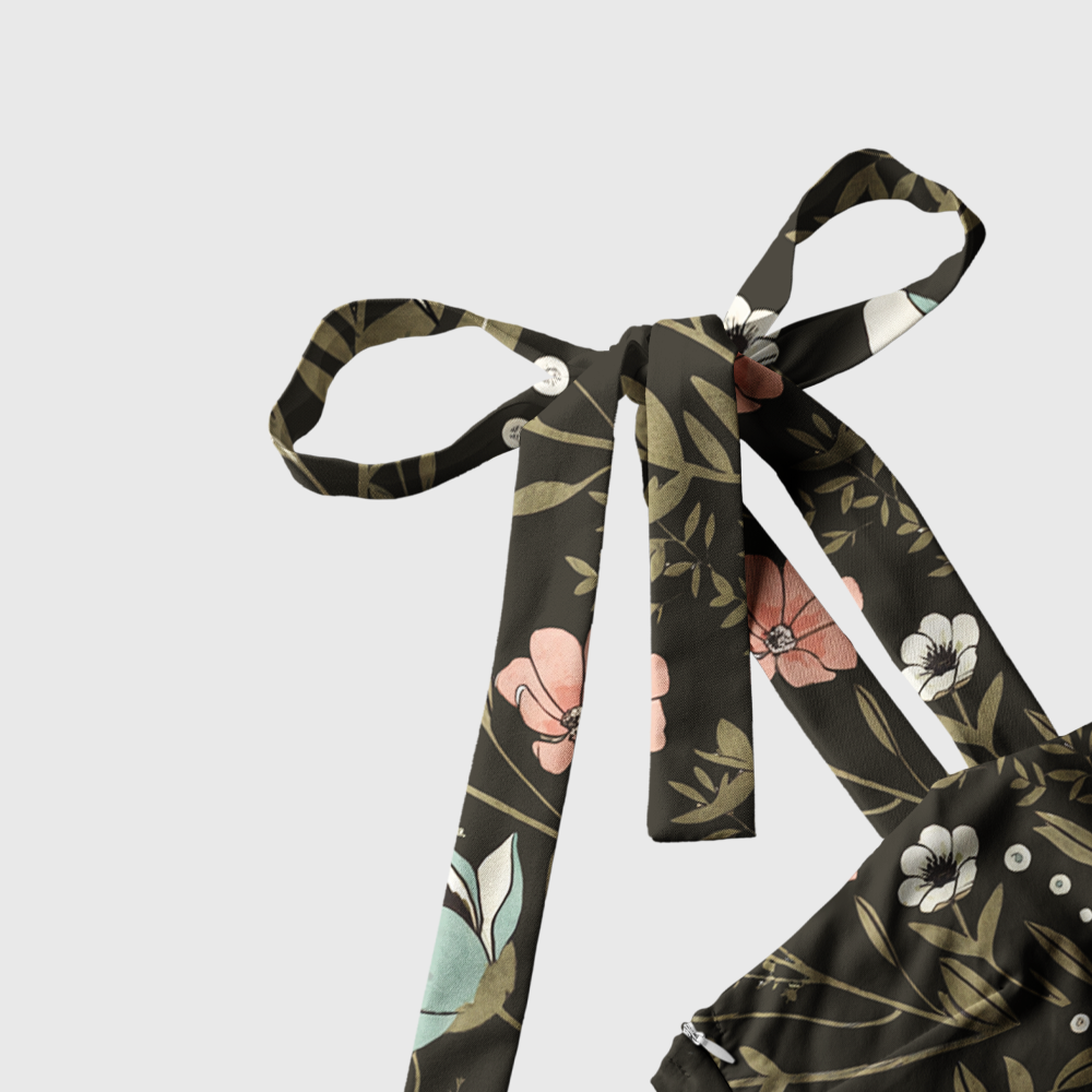Pagewings Dragon Bloom Tie Shoulder Maxi Dress