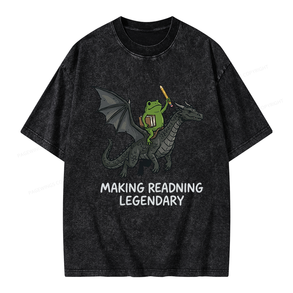 Pagewings Making Reading Legendary Unisex Washed T-shirt