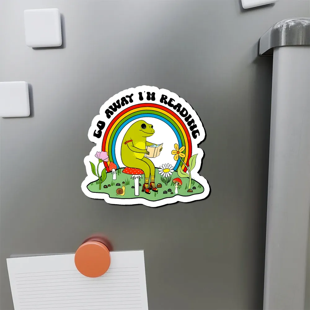 Pagewings Go Away I'm Reading Fridge Magnet