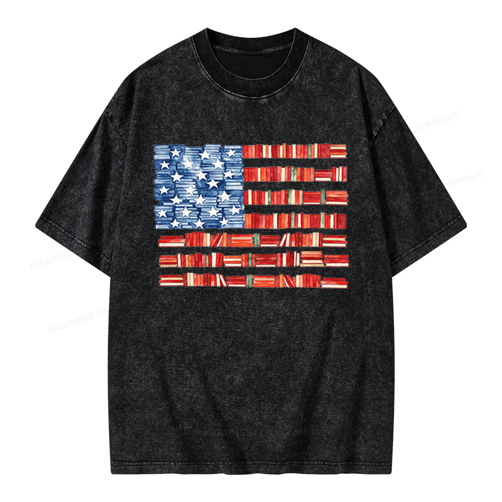 Pagewings Book Flag Unisex Washed T-shirt