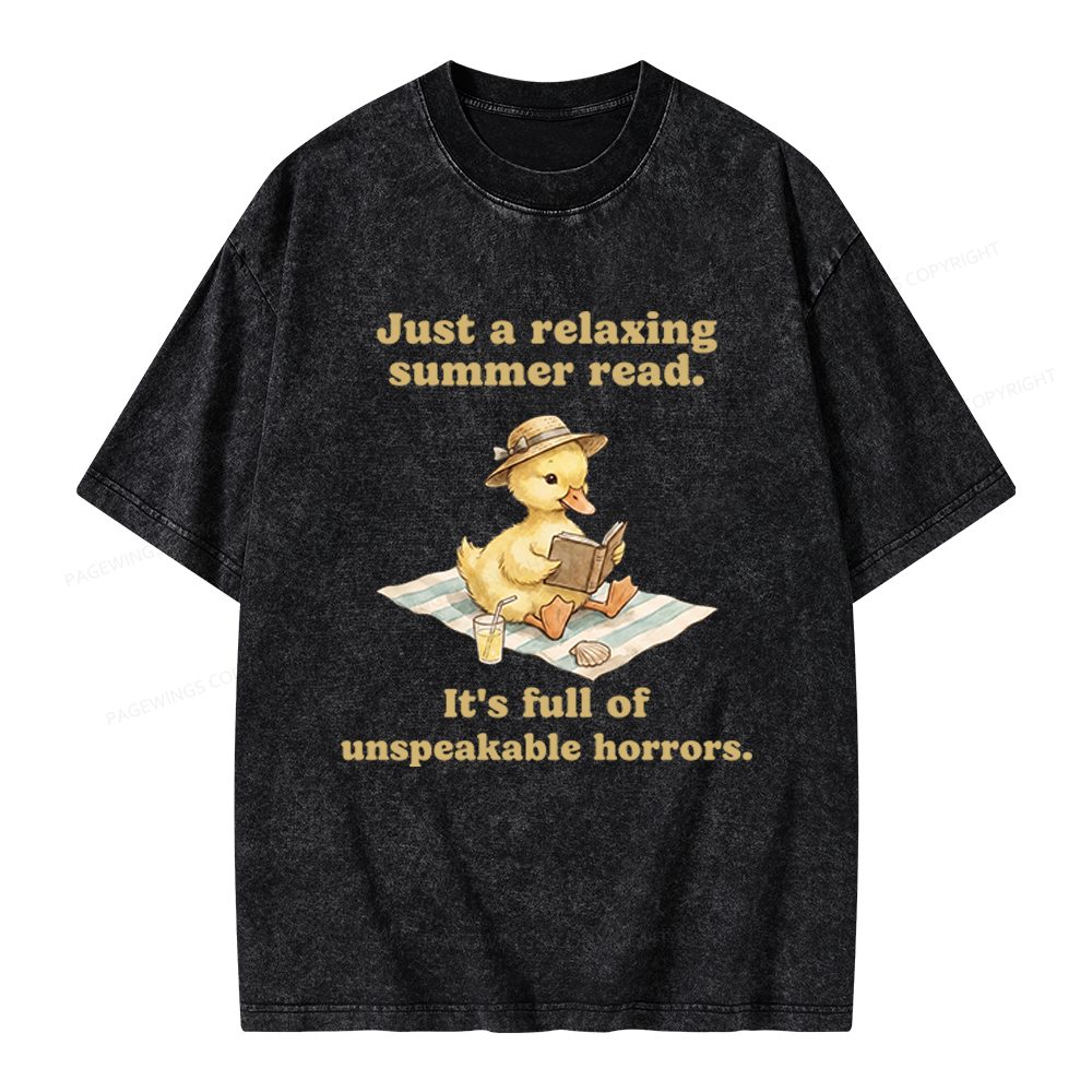Pagewings Summer Read Unisex Washed T-shirt