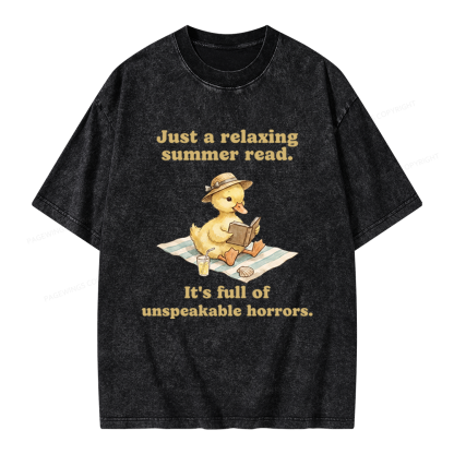 Pagewings Summer Read Unisex Washed T-shirt