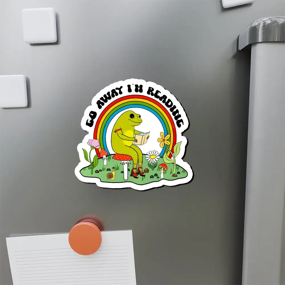 Pagewings Go Away I'm Reading Fridge Magnet