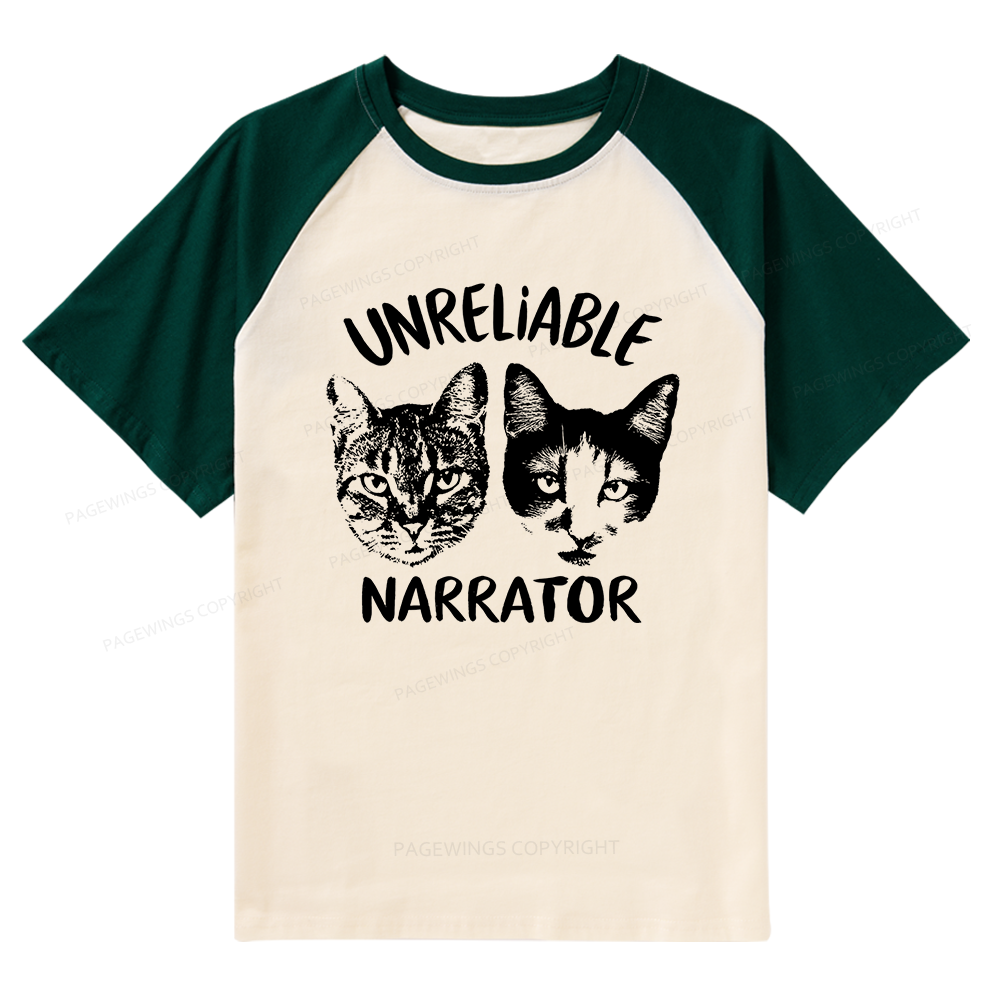 Pagewings Unreliable Narrator Raglan T-shirt
