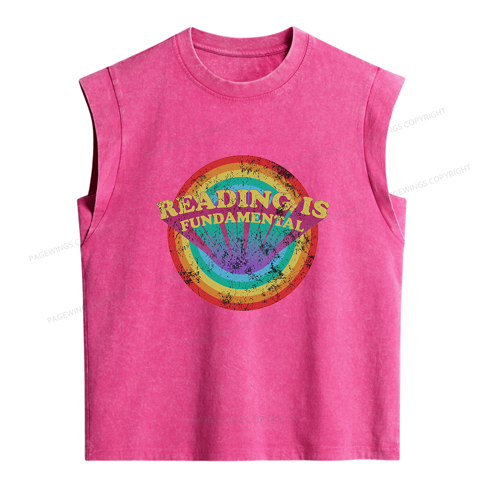Pagewings Reading Is Fundamental Women's Washed Tank Top