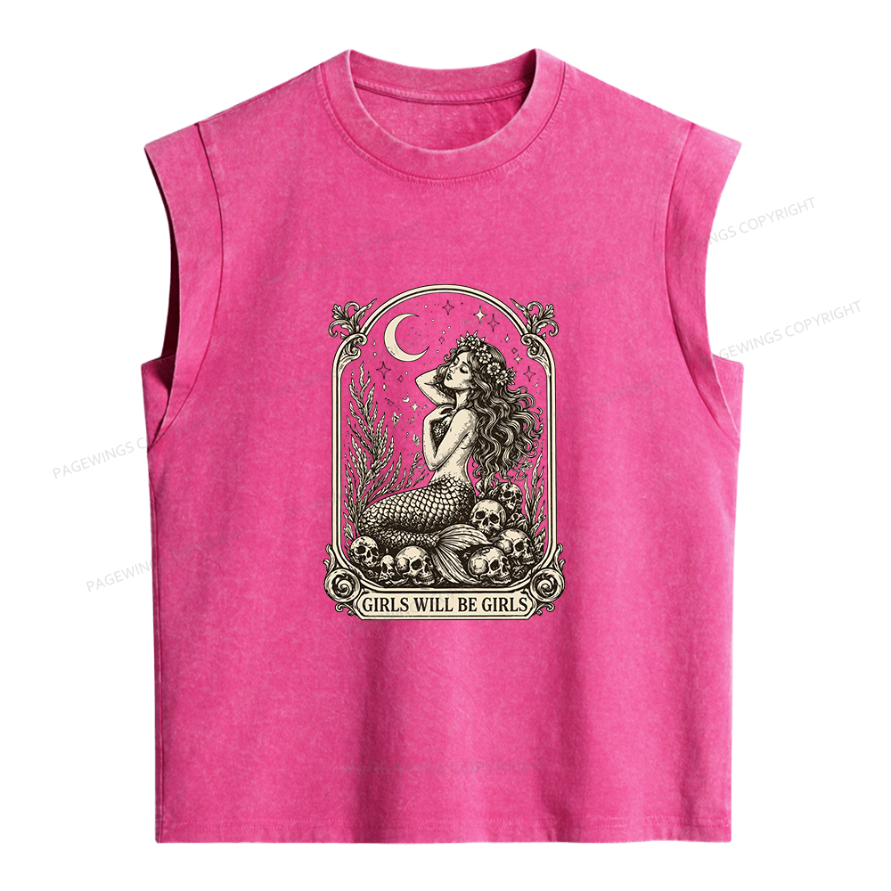 Pagewings Girls Will Be Girls Women's Washed Tank Top