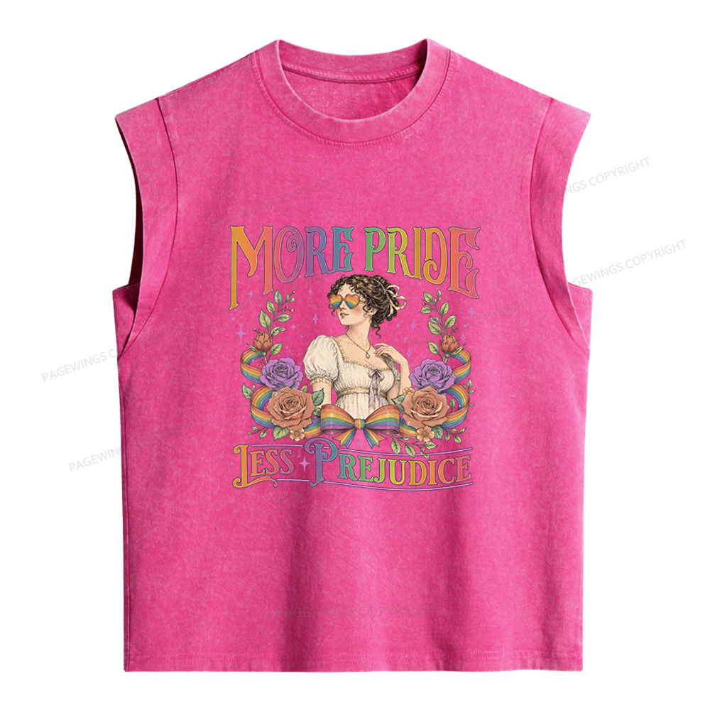 Pagewings More Pride Less Prejudice Women's Washed Tank Top