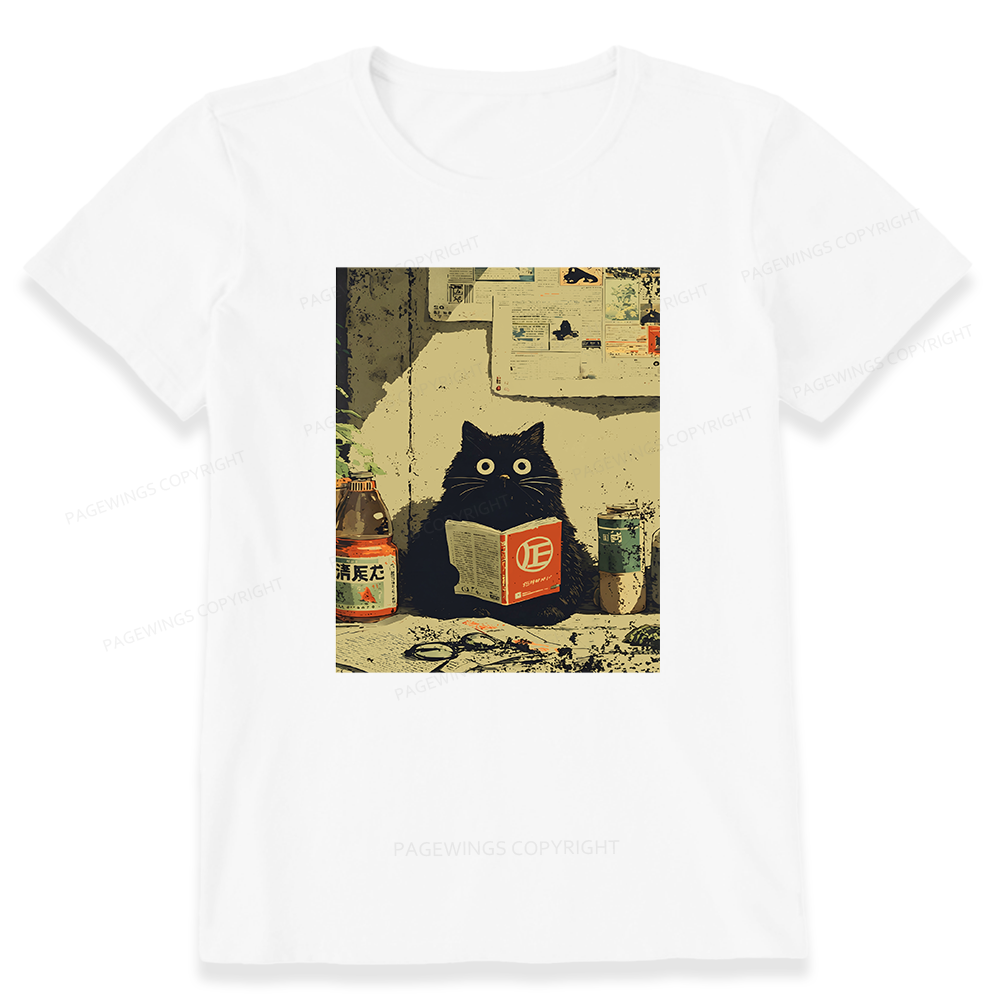 Pagewings Vintage Cat Book Unisex Classic T-shirt