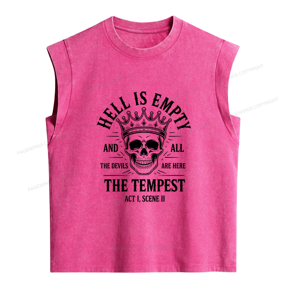 Pagewings Hell Is Empty And All The Devils Are Here Women's Washed Tank Top
