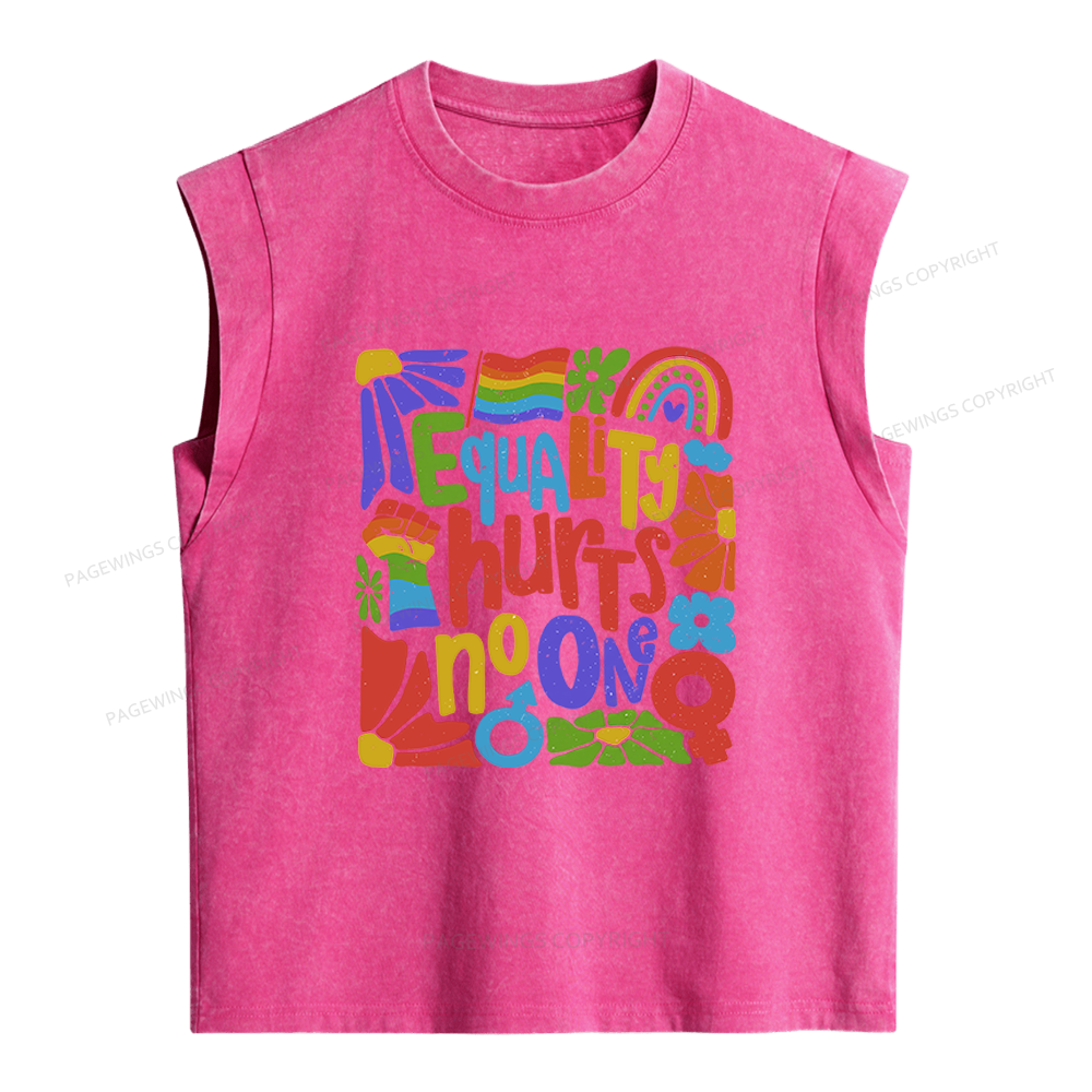 Pagewings Equality Hurts No One Women's Washed Tank Top