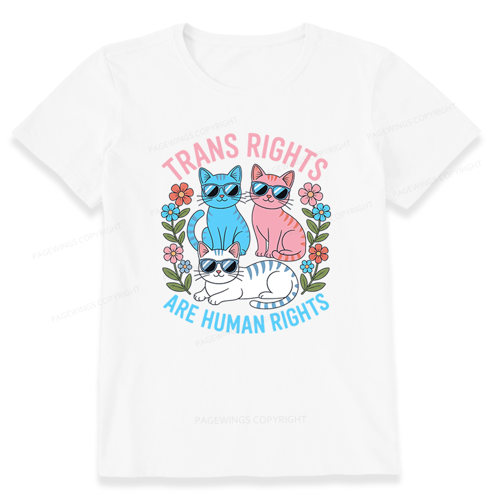 Pagewings Trans Rights Are Human Rights Cat Unisex Classic T-shirt