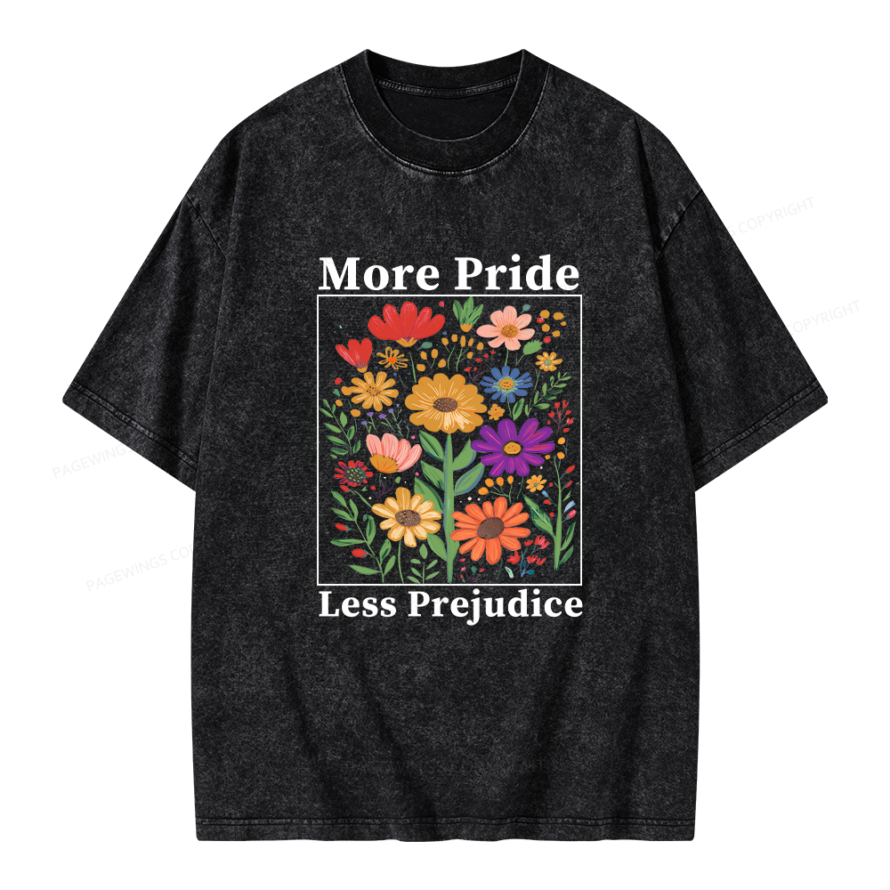Pagewings More Pride Less Prejudice Unisex Washed T-shirt