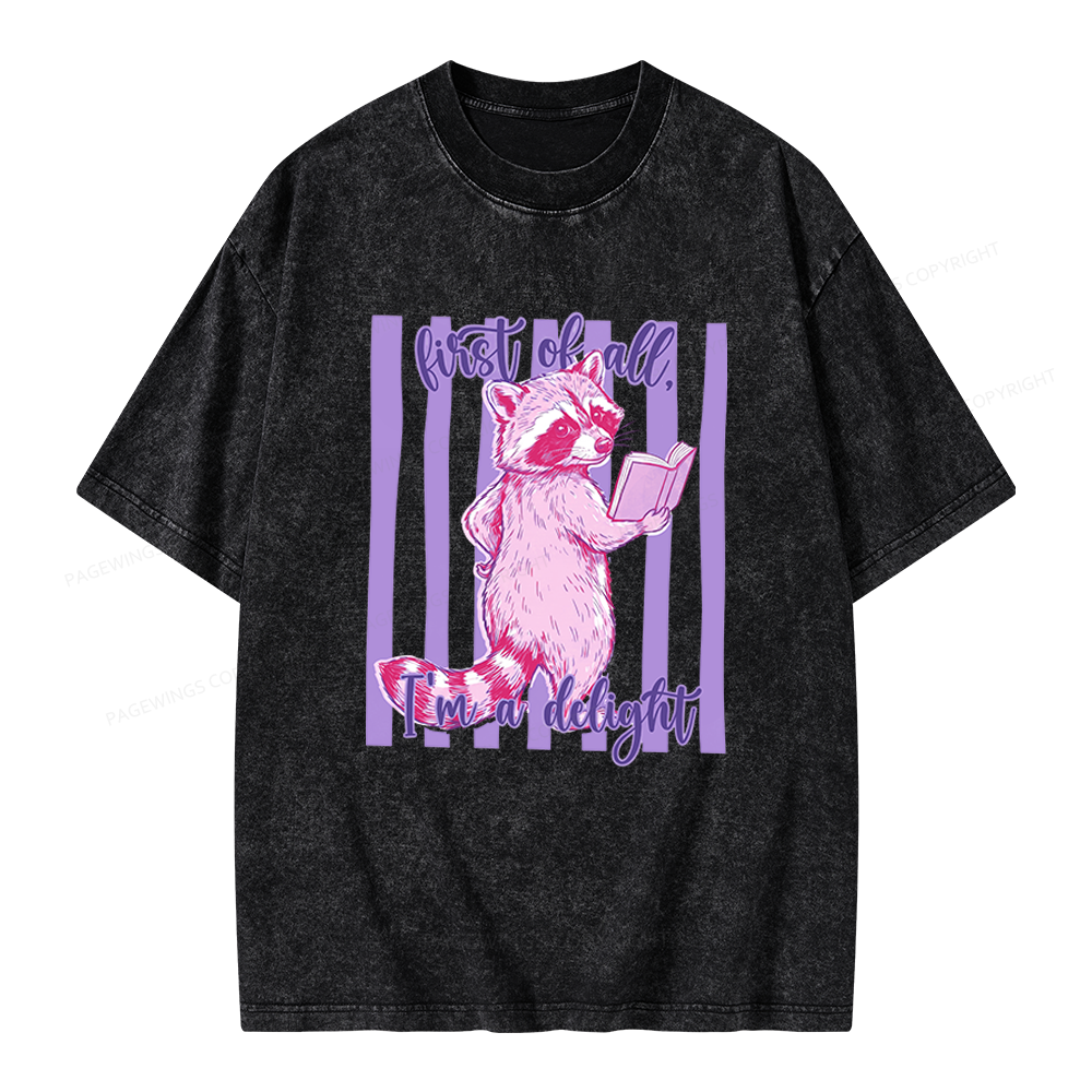 Pagewings First of All I'm A Delight Unisex Washed T-shirt