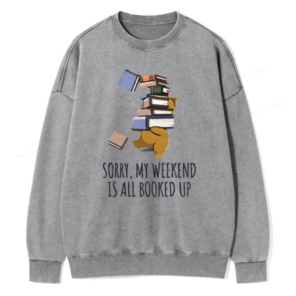 Pagewings Weekend Booked Up Unisex Washed Sweatshirt