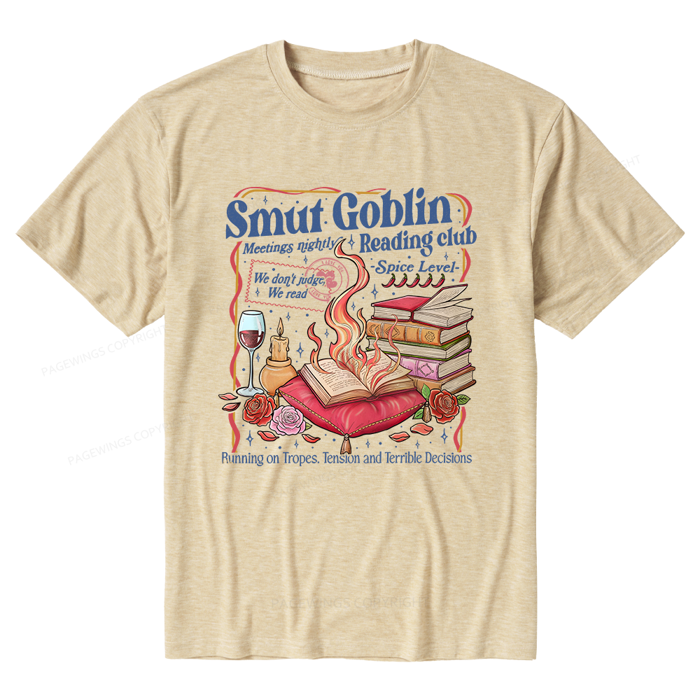 Pagewings Soft Smut Goblin Dark Romance Bookish Unisex Heather T-Shirt