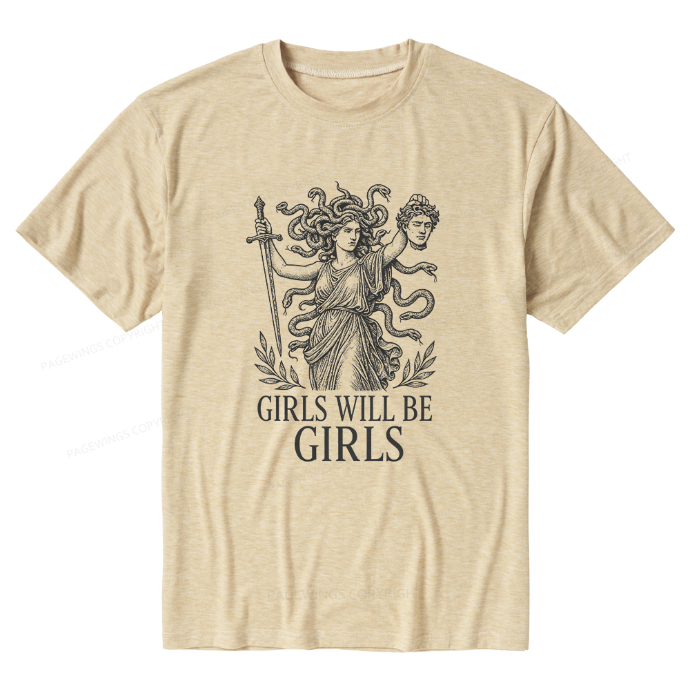 Pagewings Soft Girls Will Be Girls Unisex Heather T-Shirt