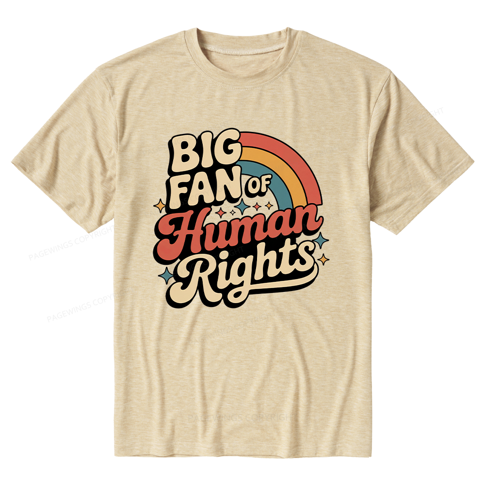 Pagewings Soft Big Fan of Human Rights Unisex Heather T-Shirt
