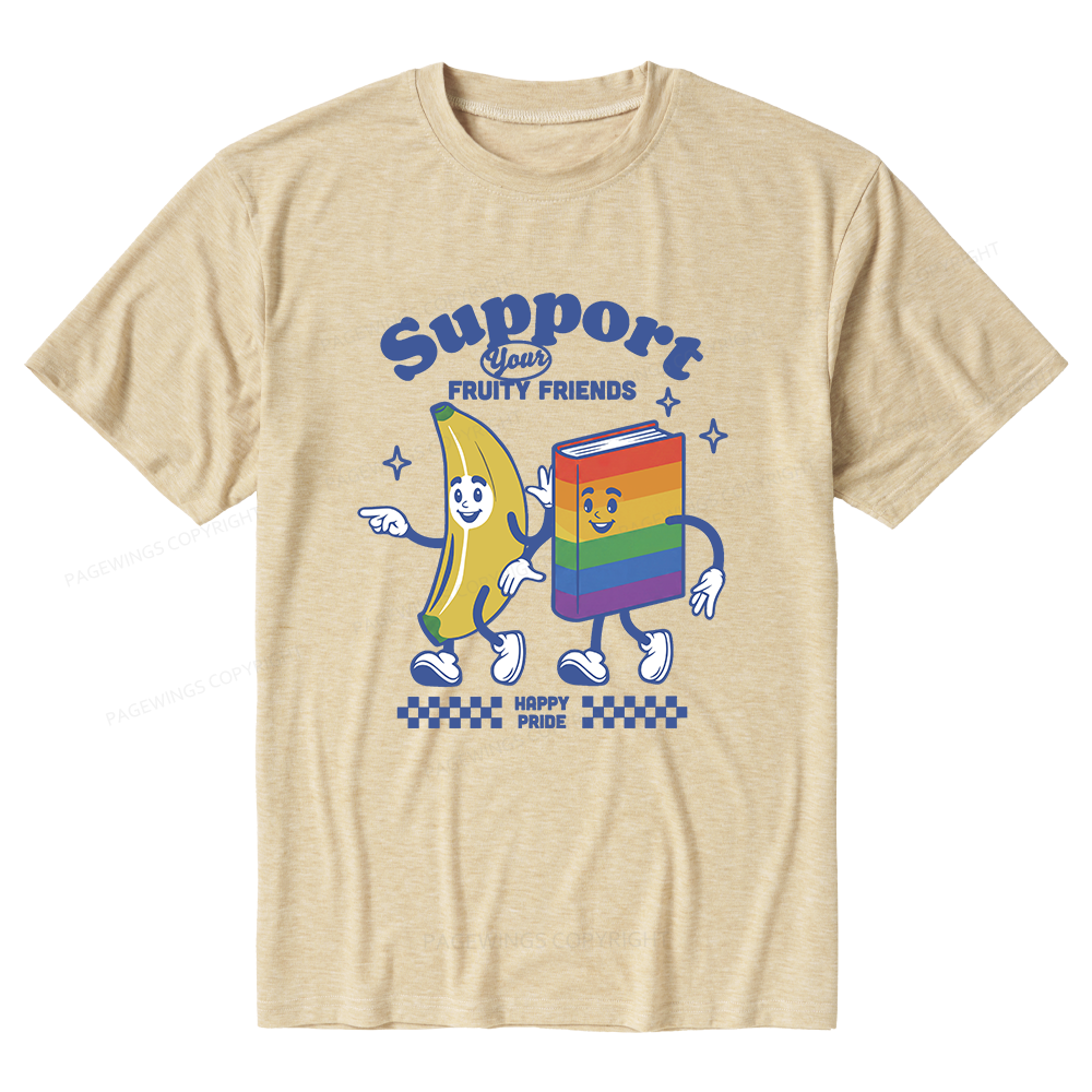 Pagewings Soft Fruity Friends Unisex Heather T-Shirt