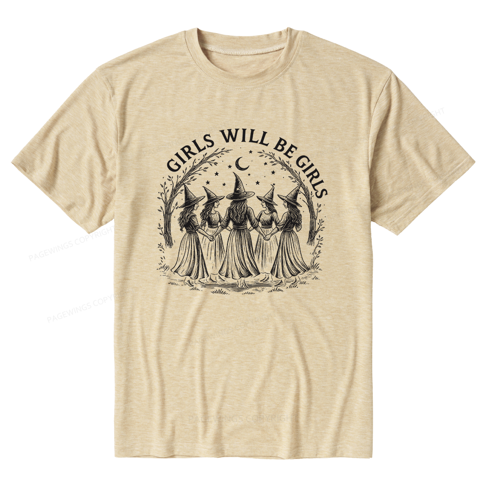 Pagewings Soft Girls Will Be Girls Unisex Heather T-Shirt