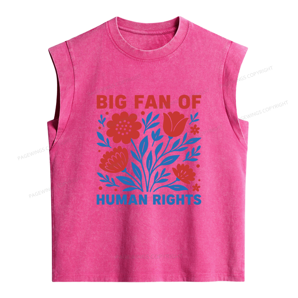 Pagewings Big Fan Of Human Rights Women's Washed Tank Top