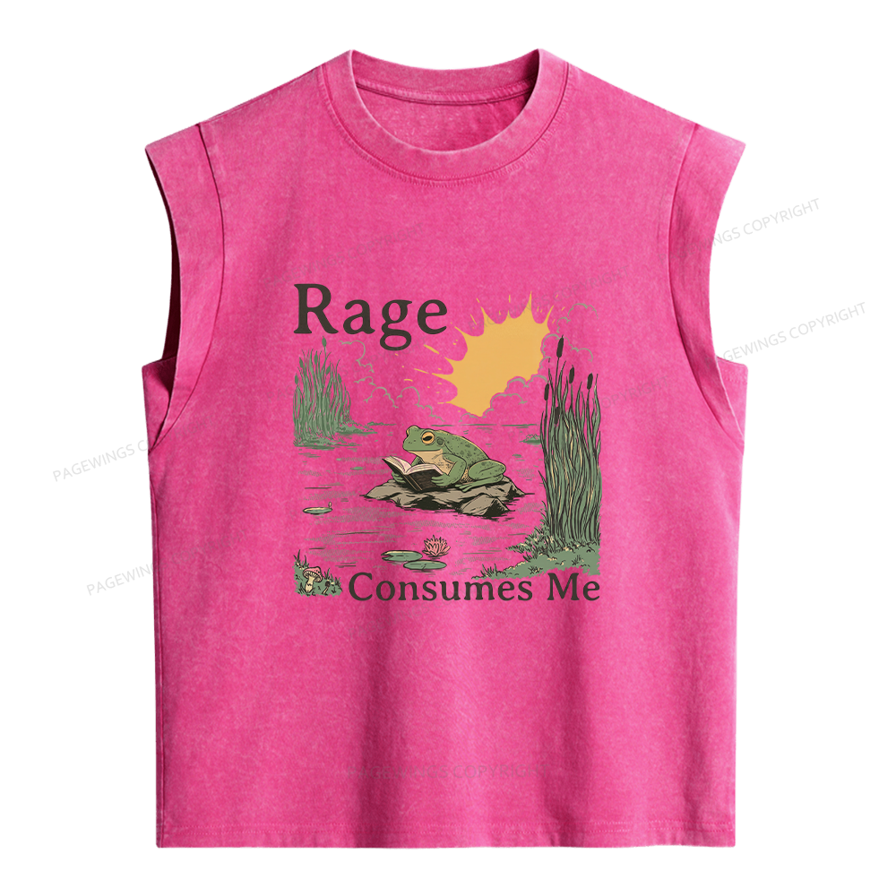Pagewings Rage Consumes Me Women's Washed Tank Top