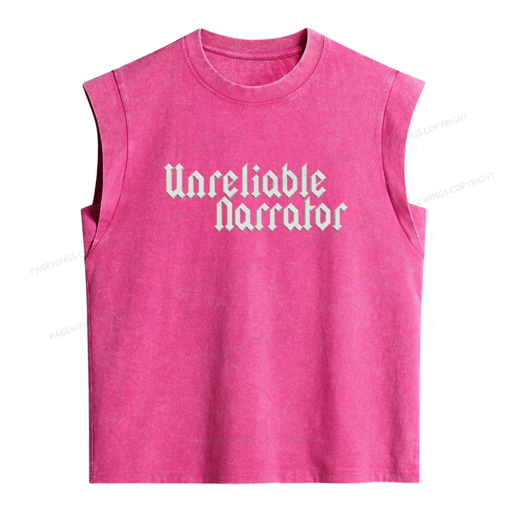 Pagewings Unreliable Narrator Women's Washed Tank Top
