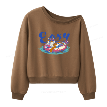 Pagewings Summer Reading Women Off Shoulder Sweatshirt