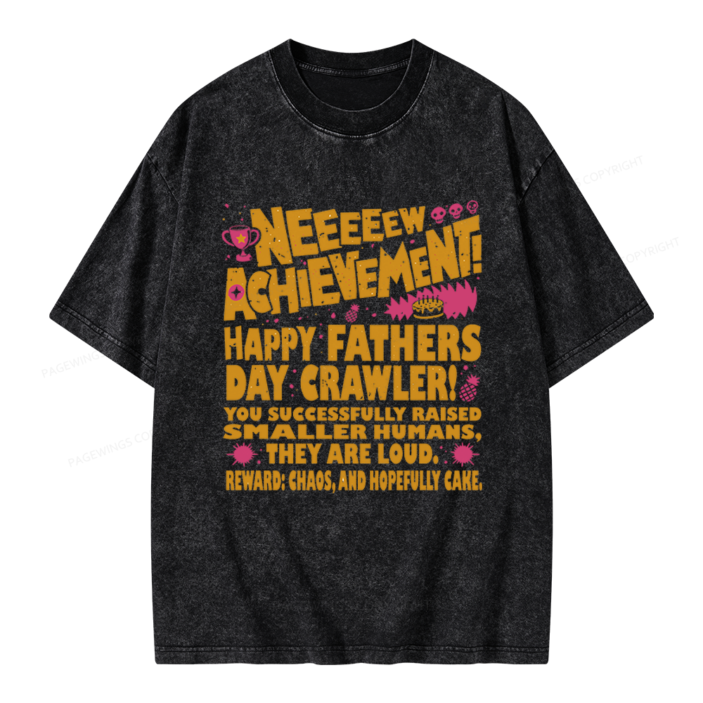 Pagewings Dad Achievement Unisex Washed T-shirt