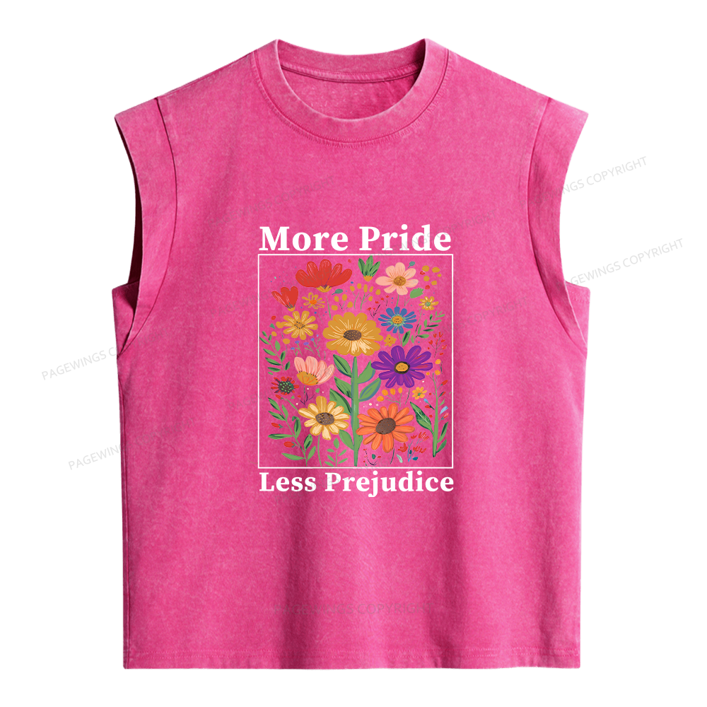 Pagewings More Pride Less Prejudice Women's Washed Tank Top