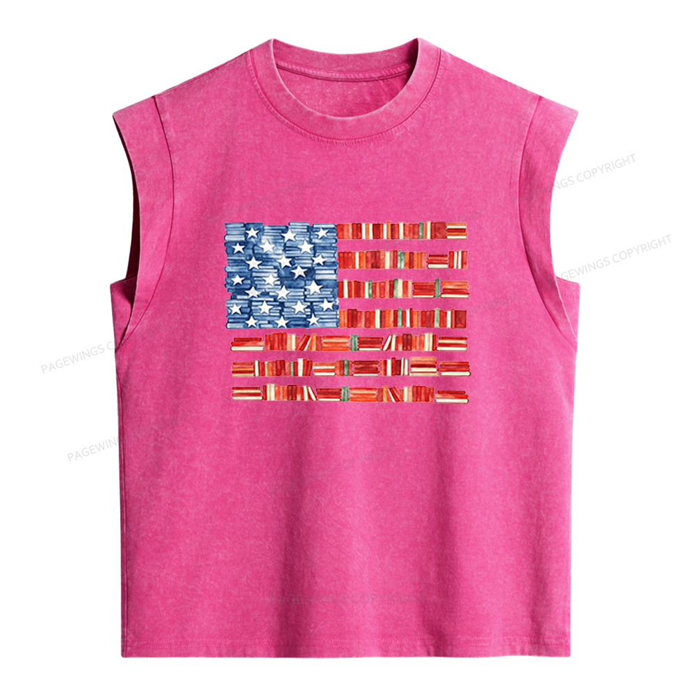 Pagewings Book Flag Women's Washed Tank Top