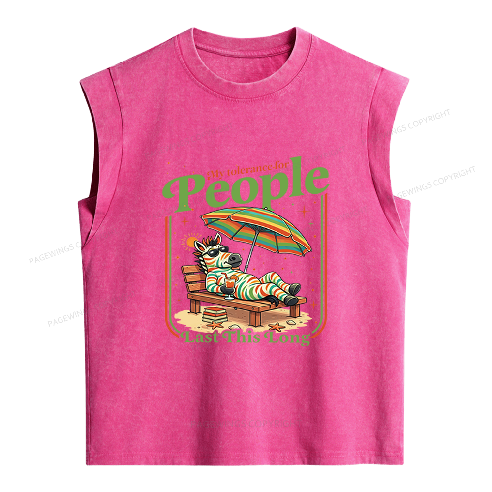 Pagewings Funny Zebra Women's Washed Tank Top