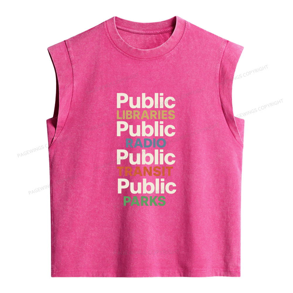 Pagewings Public Libraries Women's Washed Tank Top