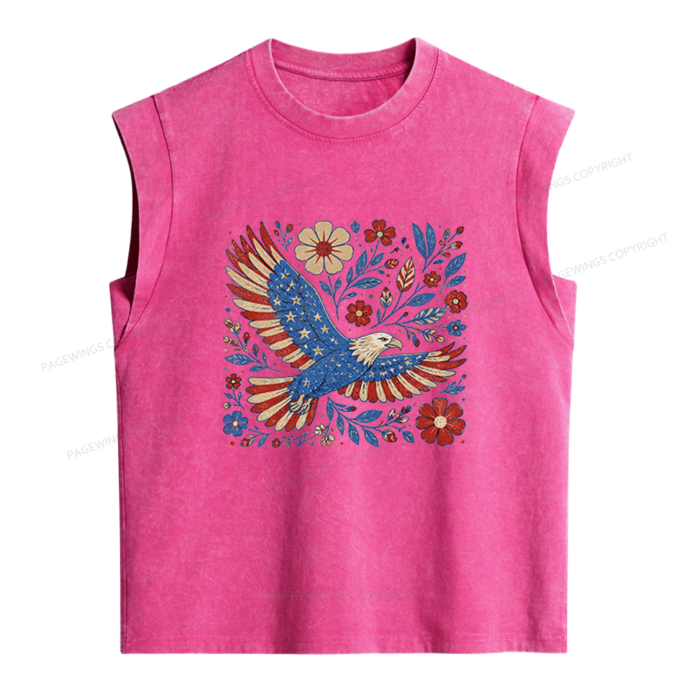 Pagewings Freedom Women's Washed Tank Top