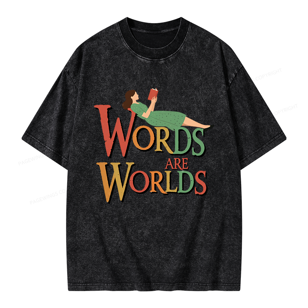 Pagewings Words Are Worlds Unisex Washed T-shirt
