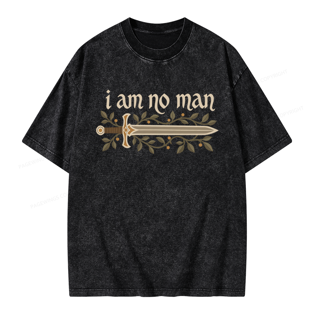 Pagewings I Am No Man Unisex Washed T-shirt