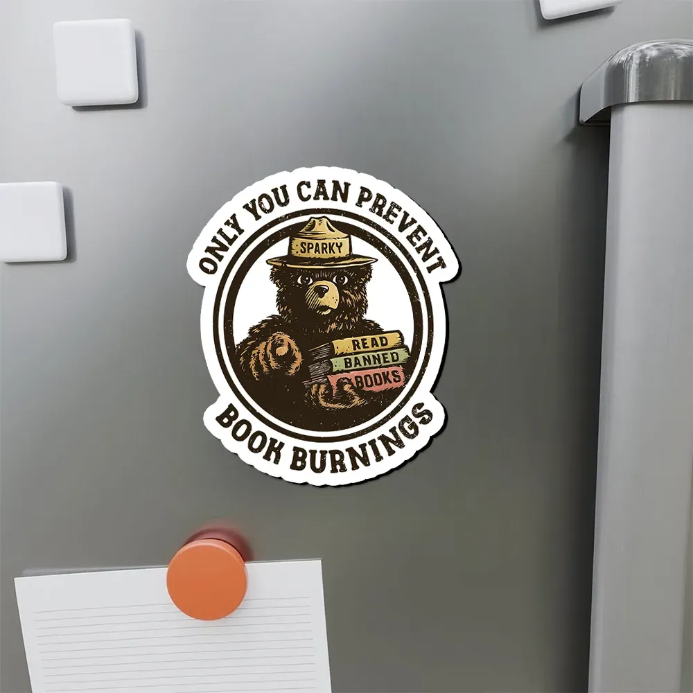 Pagewings Only You Can Prevent Book Burnings Fridge Magnet