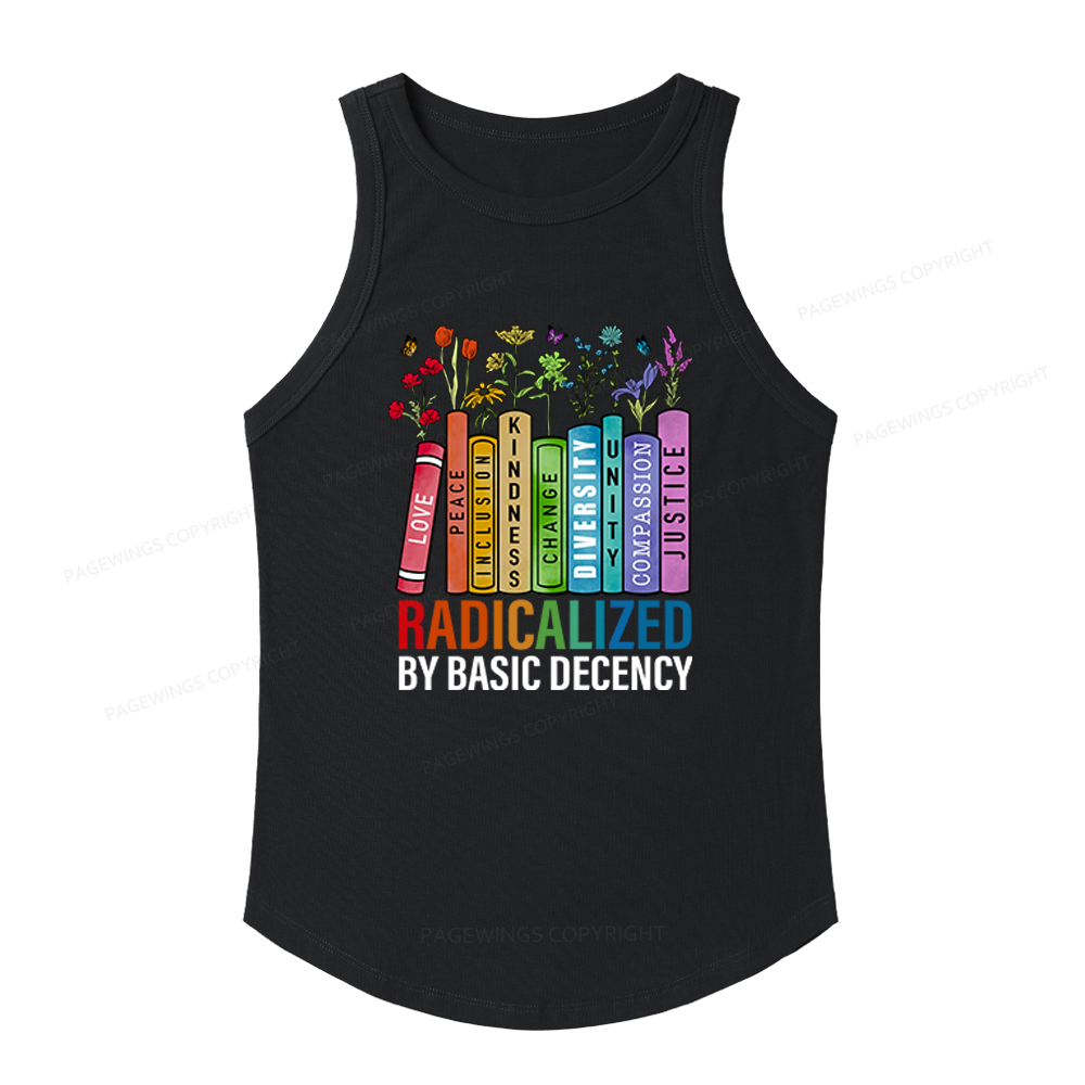 Pagewings Slim Fit Radicalized by Basic Decency Women's Fitted Tank Top