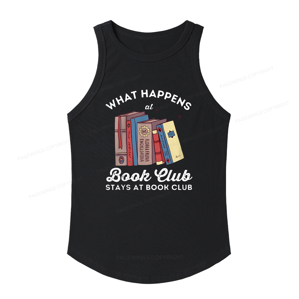 Pagewings Slim Fit What Happens At Book Club Women's Fitted Tank Top