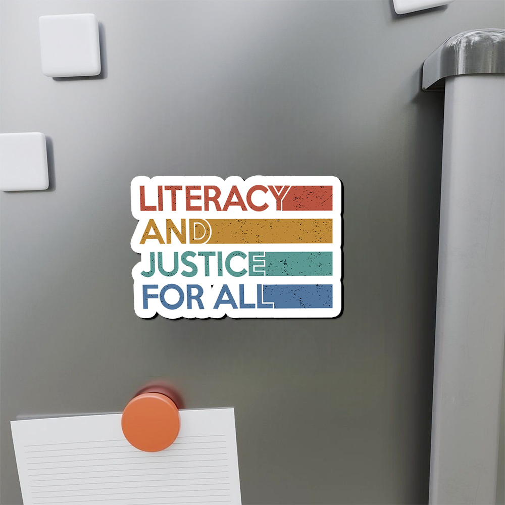 Pagewing Literacy and Justice For All Fridge Magnet