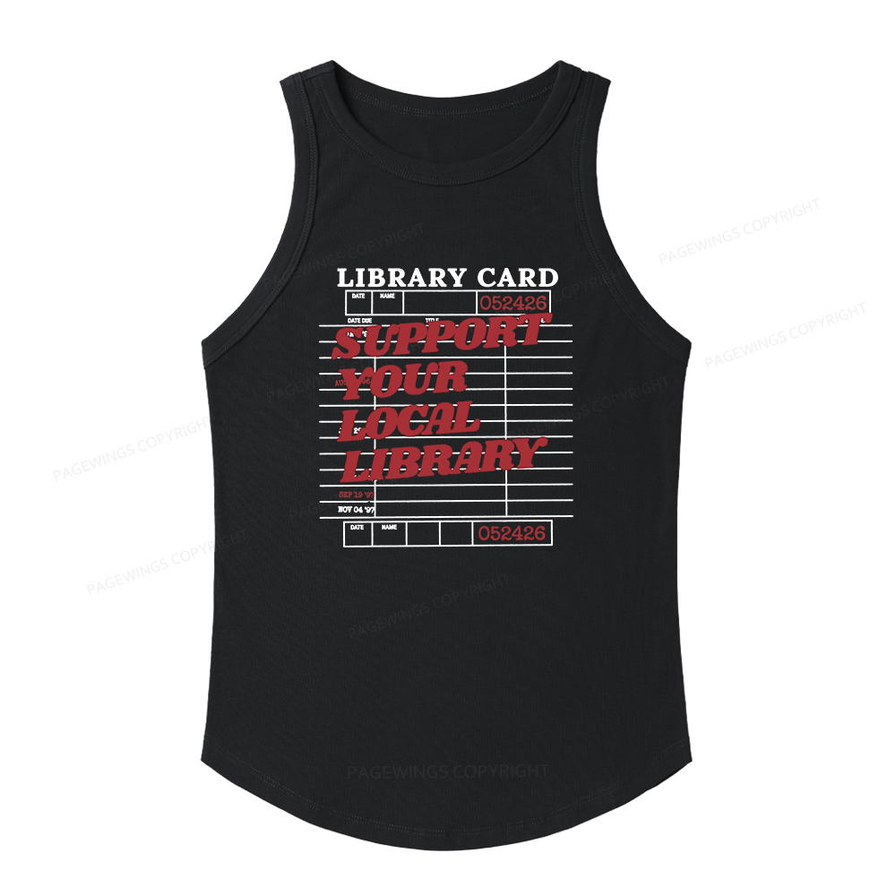Pagewings Slim Fit Support your Local Library Women's Fitted Tank Top
