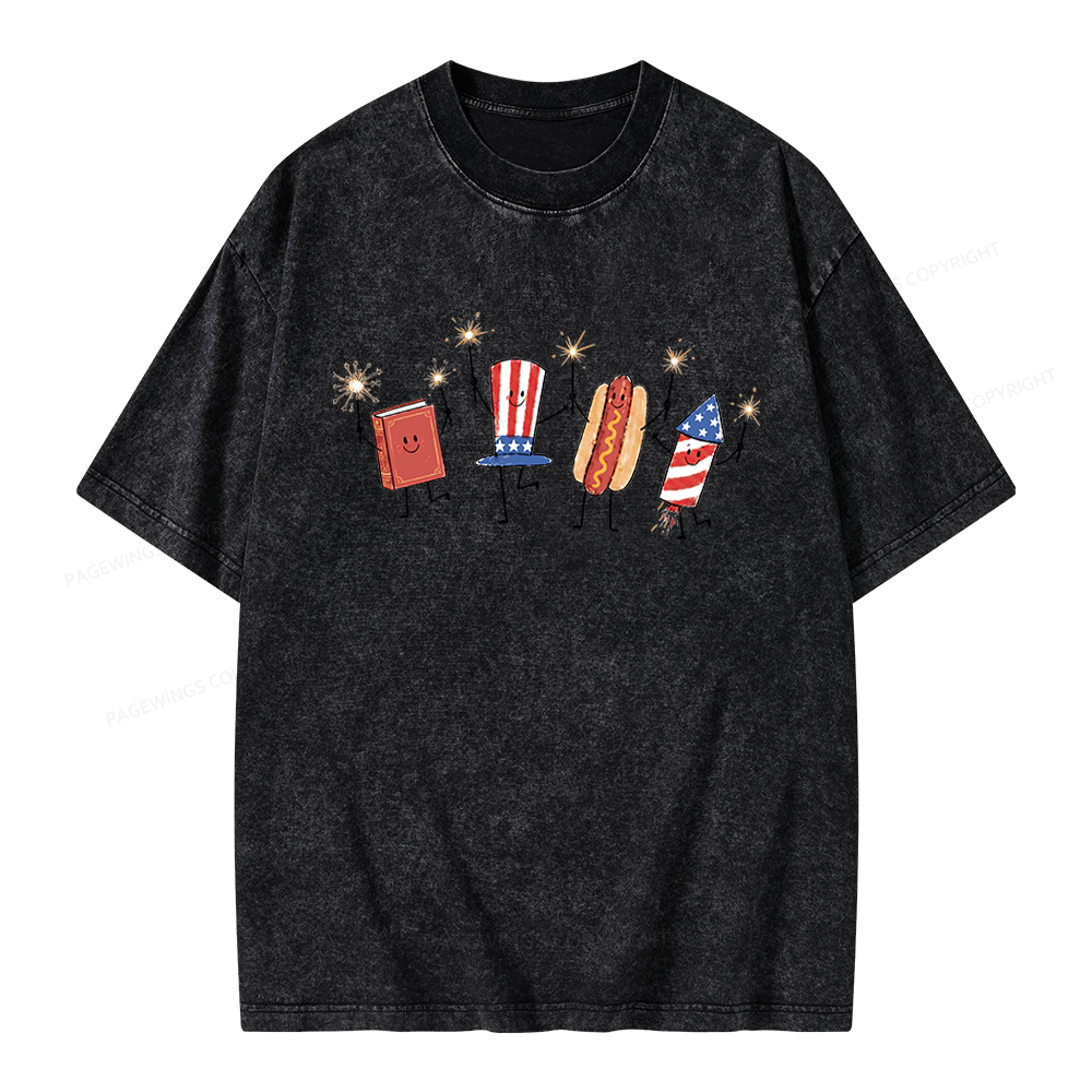 Pagewings Funny Sumer 250th Unisex Washed T-shirt
