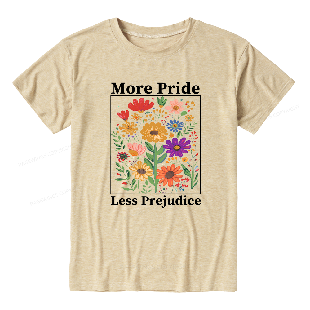 Pagewings Soft More Pride Less Prejudice Unisex Heather T-Shirt