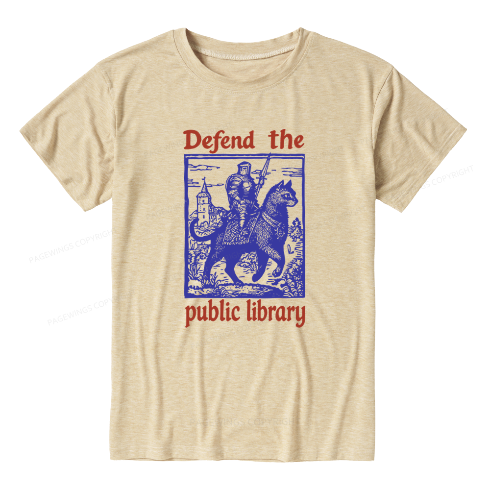 Pagewings Soft Defend the Public Library Unisex Heather T-Shirt