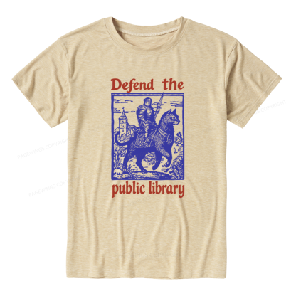 Pagewings Soft Defend the Public Library Unisex Heather T-Shirt