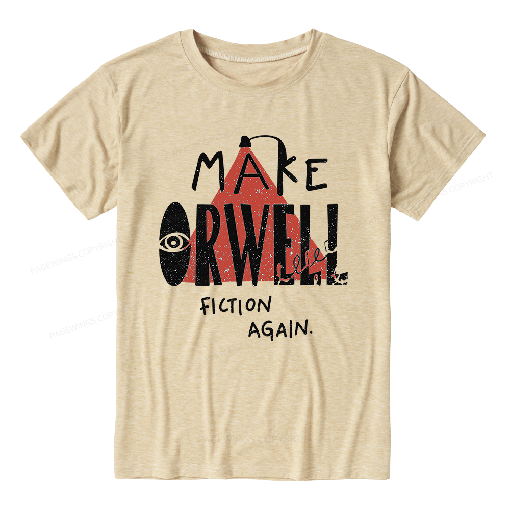 Pagewings Soft Make Orwell Fiction Again Unisex Heather T-Shirt