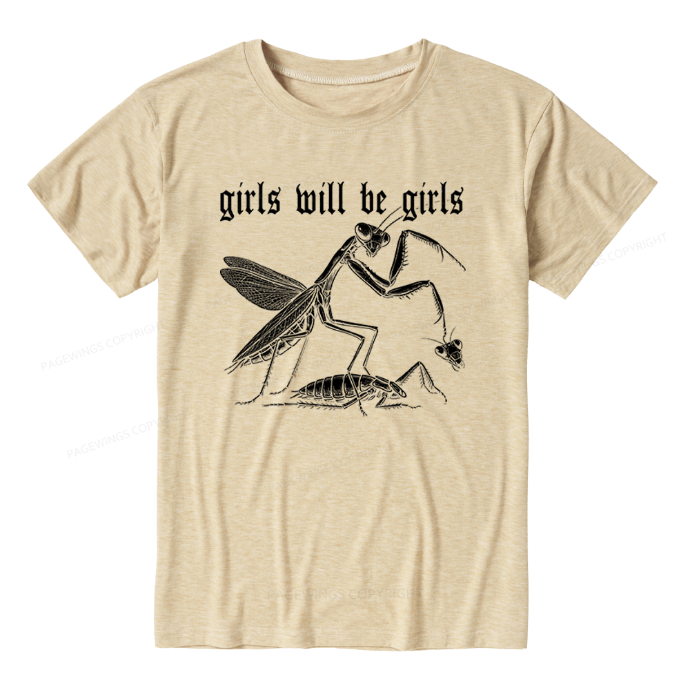 Pagewings Soft Girls Will Be Girls Unisex Heather T-Shirt