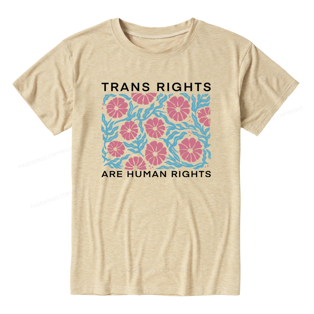 Pagewings Soft Trans Rights Are Human Rights Unisex Heather T-Shirt