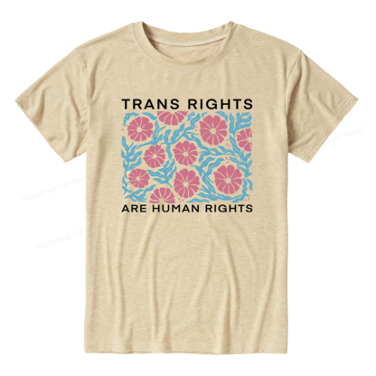 Pagewings Soft Trans Rights Are Human Rights Unisex Heather T-Shirt